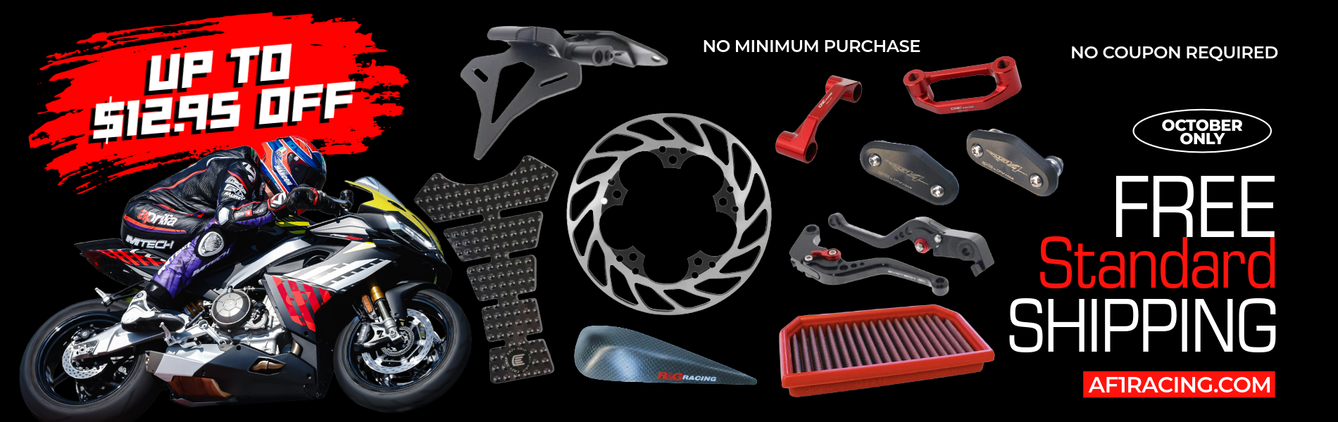 Get Up to $12.95 OFF Standard Shipping on Parts Ordered from AF1Racing.com